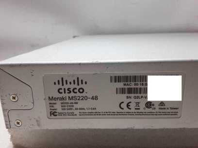 Cisco Meraki MS220-48-HW 48 Port Gigabit Ethernet Switch, CLAIMED, AS-IS ~