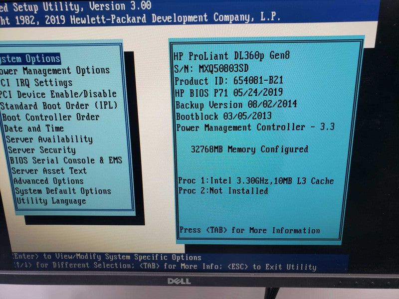 HP Proliant DL360p Gen8 1x Xeon E5-2643 0 @ 3.30GHz 32GB DDR3 P420i *READ*