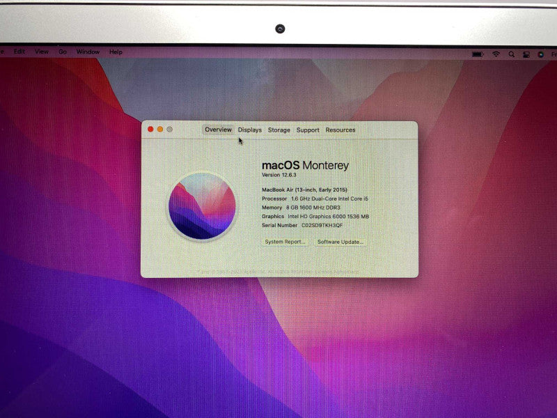 MacBook Air Early 2015 13-inch 8GB RAM & 250GB Storage  -