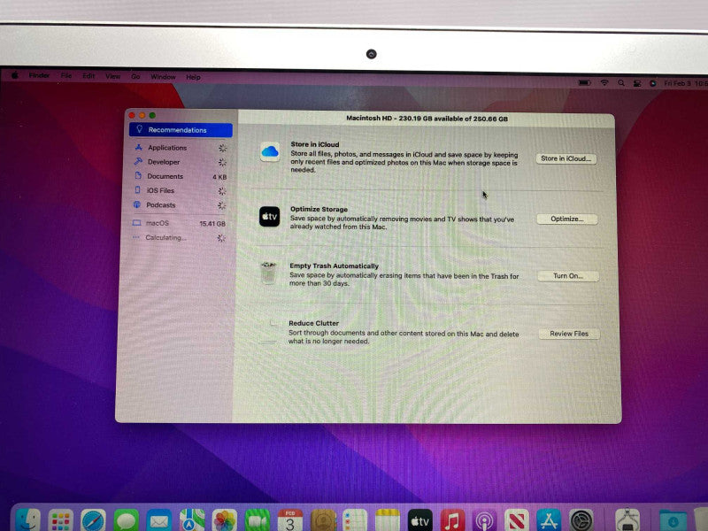 MacBook Air Early 2015 13-inch 8GB RAM & 250GB Storage  -
