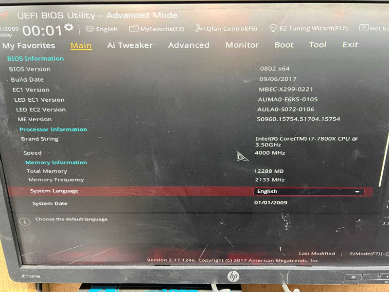 ASUS ROG STRIX GAMING X299-E + Intel i7-7800X CPU NO RAM NO GPU NO SSD/HDD -