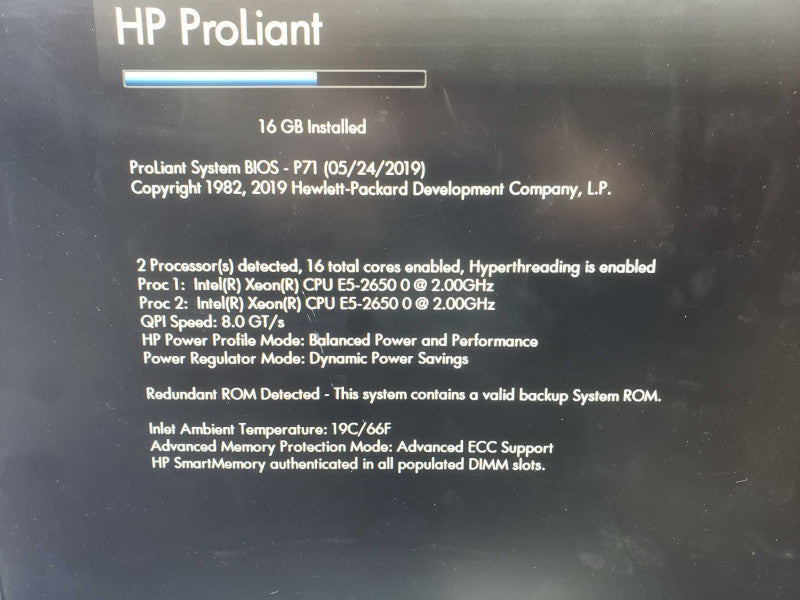 HP Proliant DL360p Gen8 2x Xeon E5-2650 @ 2.0GHz 16GB DDR3 P420i *READ*