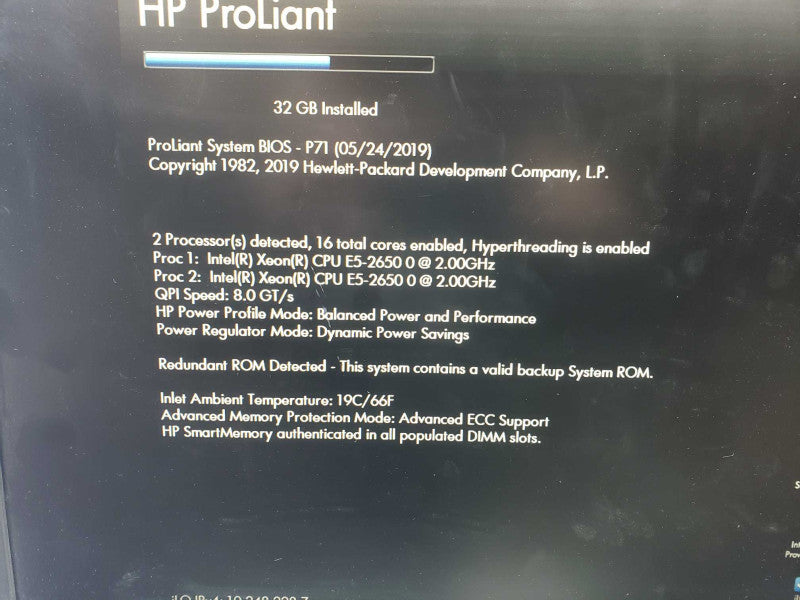 HP Proliant DL360p Gen8 2x Xeon E5-2650 @ 2.0GHz 32GB DDR3 P420i *READ