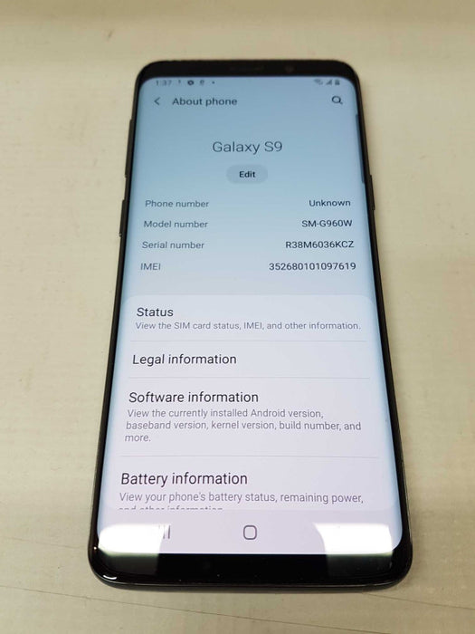 Samsung Galaxy S9 - Factory Reset - Carrier Unlocked - 64 GB #