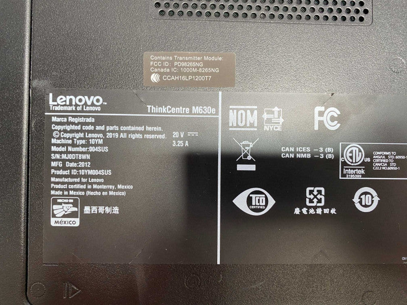Lenovo ThinkCentre M630e with i5-8265U CPU 16GB RAM & 256GB NVME Storage  -