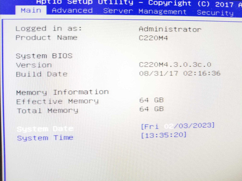 Cisco UCS C220 M4 1U Rack Server 2x E5-2630(v3) 2.4GHz/64GB ECC, NO HDDs ~