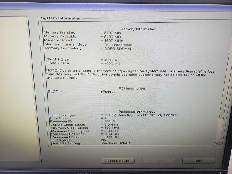 Dell OptiPlex 9020 Mini Desktop i5-4590S 3.00GHz 8GB RAM\t*READ*