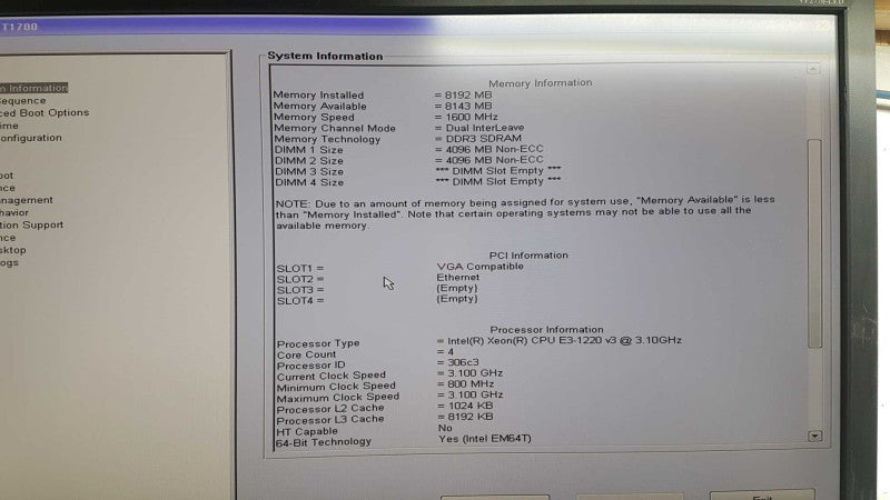 Dell precision T1700 Xeon E3-1220 V3 @ 3.10ghz / 8gb ram / Quadro K620 GPU #