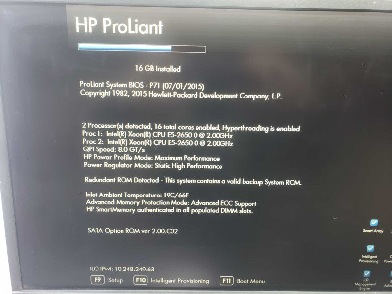 HP Proliant DL380p Gen8 2x Xeon E5-2650 @ 2.0GHz 16GB DDR3 P420i *READ*