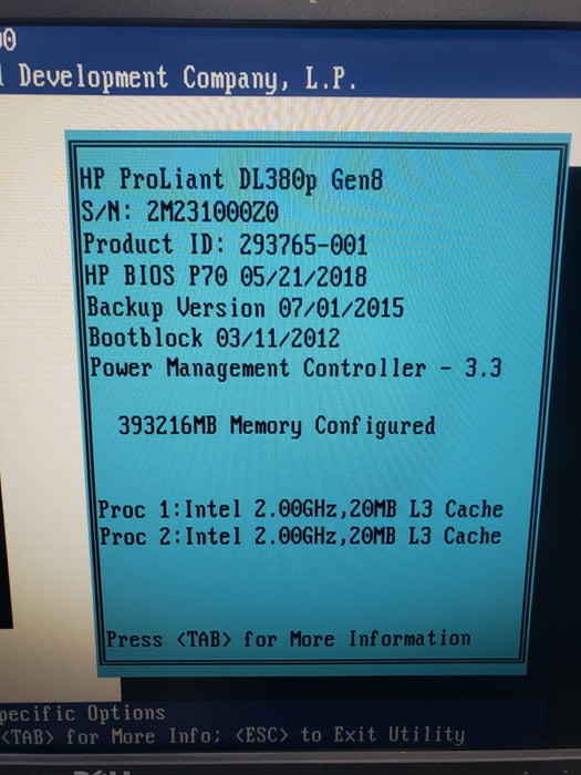 HP Proliant DL380p G8, 2x Xeon E5-2650 2.0GHz, 393GB RAM, 2x PSU, P420i *READ* )