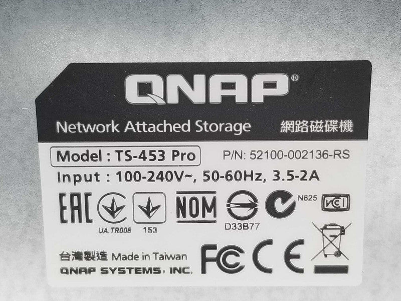 QNAP TS-453 Pro NAS 4 Bay with 3x 2TB HDDs, HDMI, Factory reset _