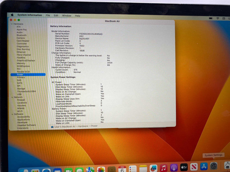 MacBook Air 13-inch 2019 with Intel i5 CPU 8GB RAM & 120GB Storage  -
