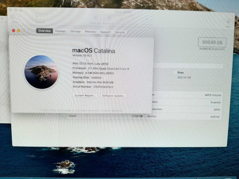 iMac 21.5\\" - L.2013 A1418 i5-4570R 2.7GHz/8GB Intel Iris Pro 500GB HDD READ $
