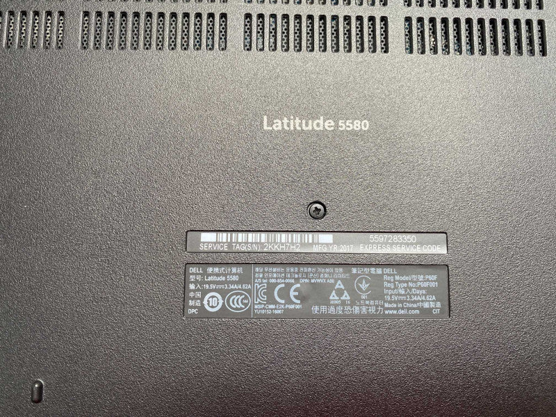 DELL Latitude 5580 with i7-7820HQ CPU 8GB RAM & 256GB Storage  -