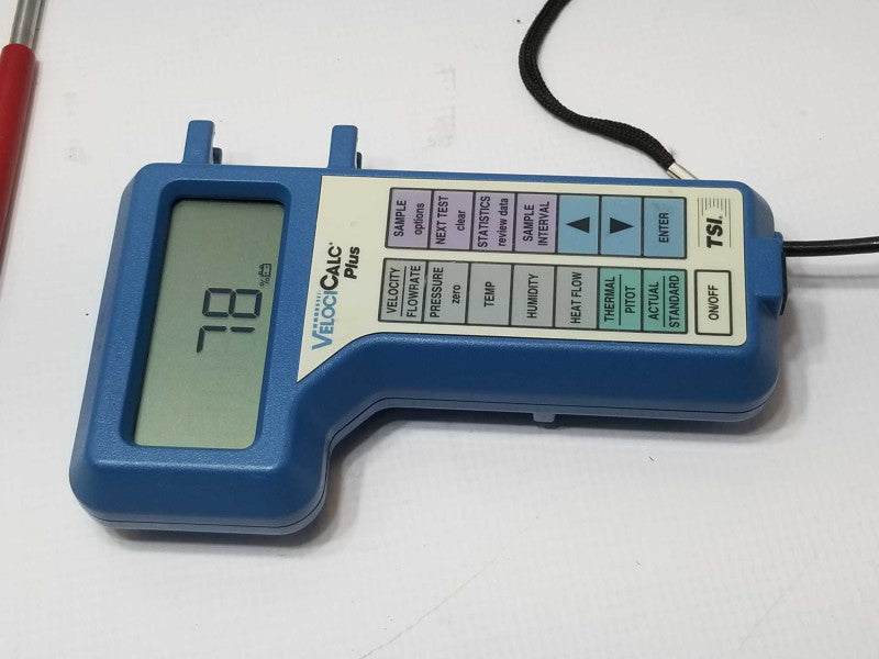 TSI Model 8386A VelociCalc Plus Air Velocity Meter Kit, Powers on, AS-IS _