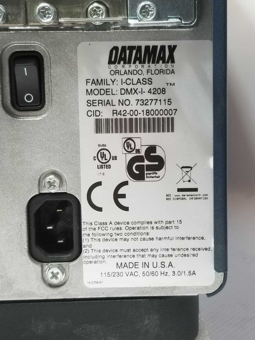 Datamax I-Class DMX-I-4208 4208 Thermal Label Printer AS IS _