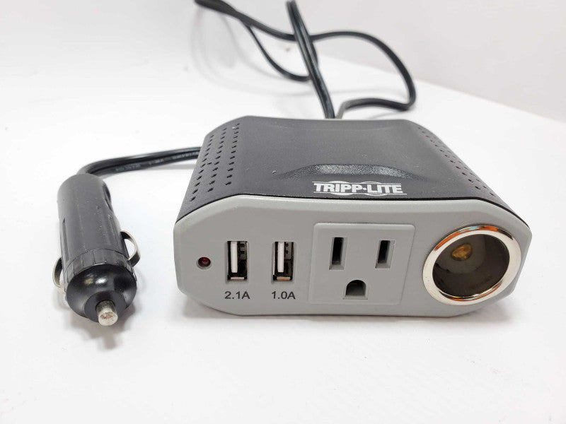 TRIPP-LITE 100W DC to AC Inverter 1 Outlet, 2 USB Charger Ports +