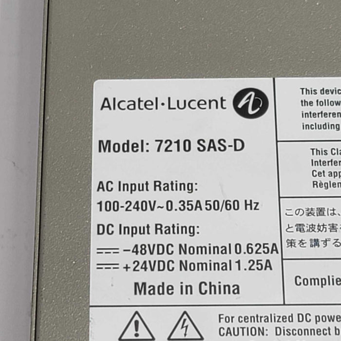 Alcatel Lucent 7210 SAS-D 6 x 100/1000BASE (SFP) ports + 4 x 10/100/1000BASE-T =