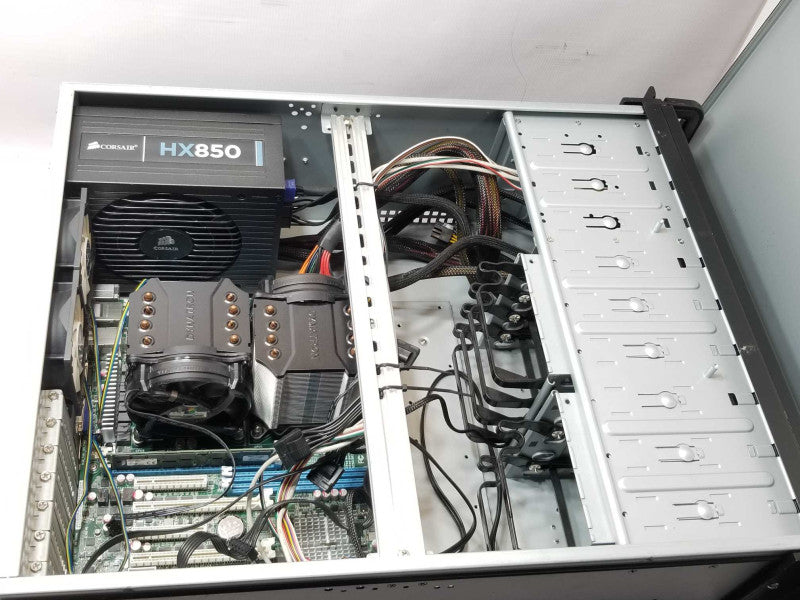 Custom Asus WS, 2x Xeon E5-2620v2 2.1GHz, 32GB RAM, 850W PSU, 6x Caddies Read _