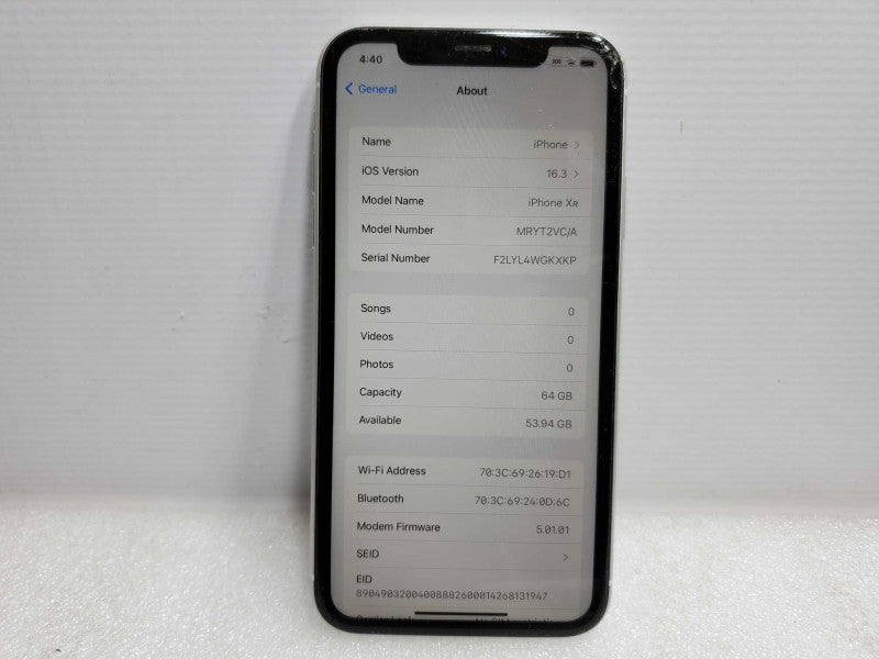 iPhone XR - 64 GB - White [Unlocked - READ] (