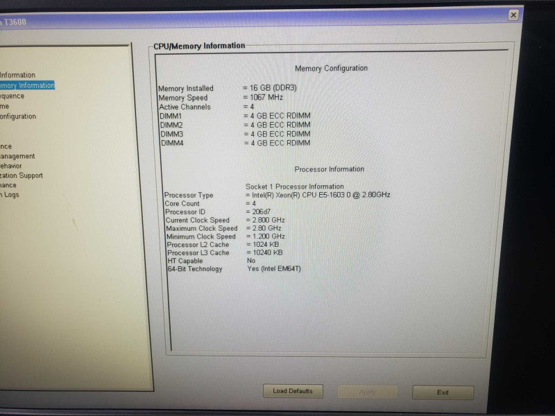 Dell Precision T3600 Workstation Xeon E5-1603 @ 2.80 GHz 16 GB RAM NO GPU )