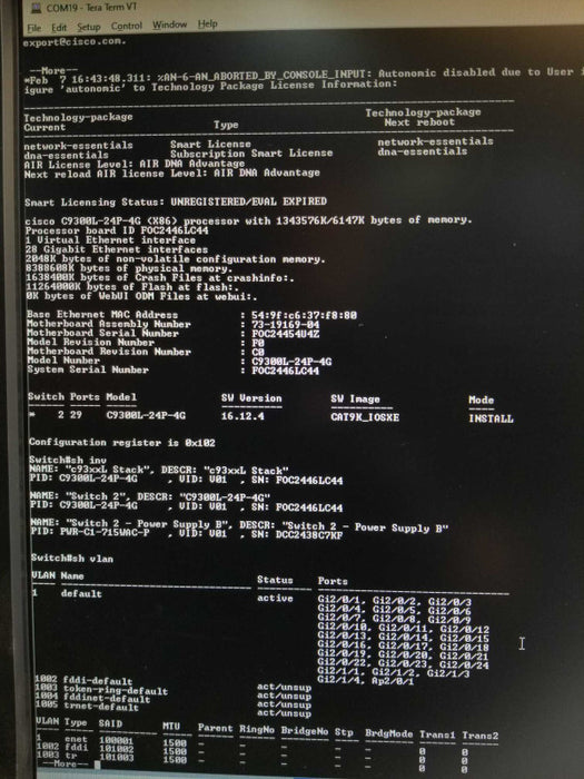 Cisco C9300L-24P-4G-E 24-Port Gig PoE+, 4X1G uplinks, Factory reset _