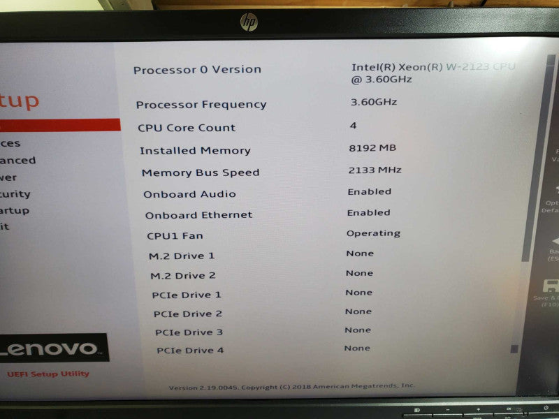 Lenovo Thinkstation P520C Xeon W-2123 @ 3.6ghz 8gb ECC DDR4 NVidia p2000 +