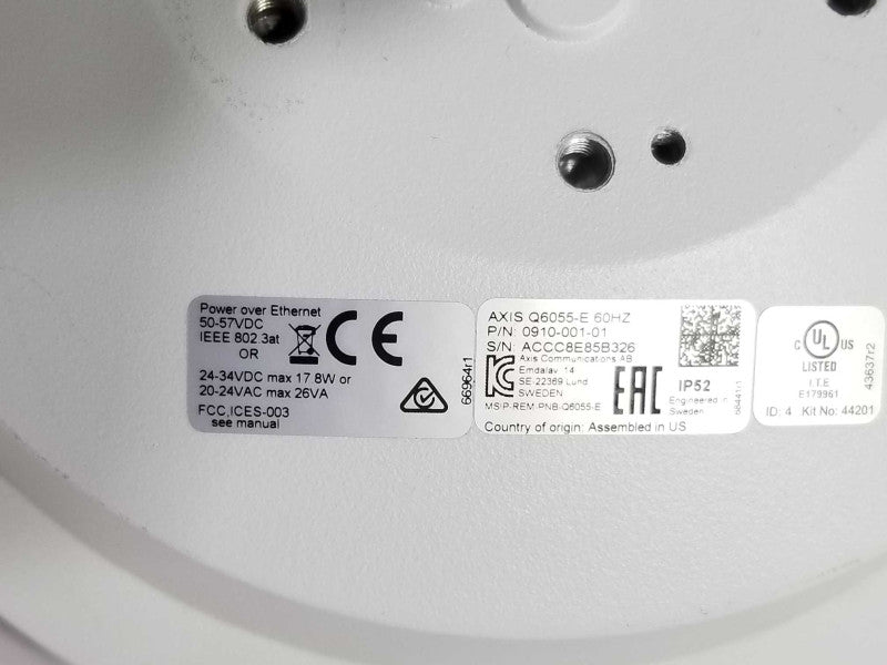 AXIS Q6055-E 60Hz Outdoor Network Dome Camera P/N: 0910-001-01 _