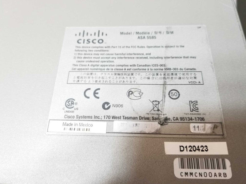 Cisco ASA 5585 Security 2-Slot Chassis w/ 2xASA 5585-X SFR SSP-60 2x PSU Read _
