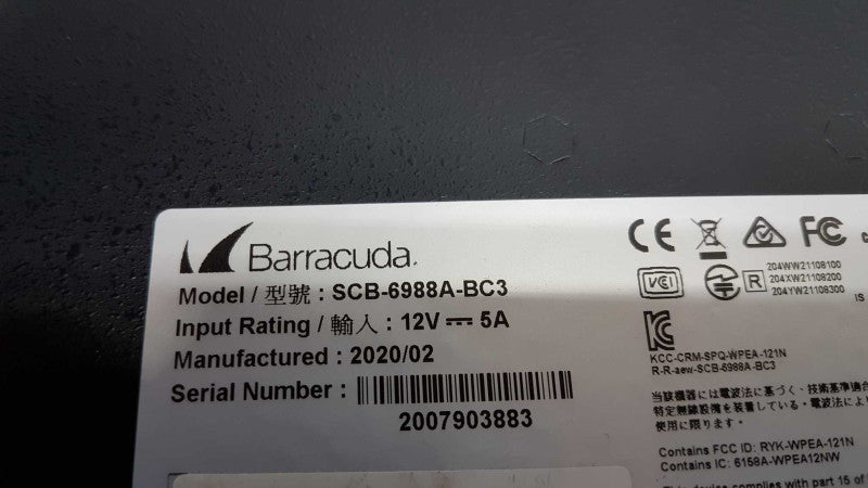 Barracuda CloudGen SCB-6988A-BC3 Firewall Appliance #
