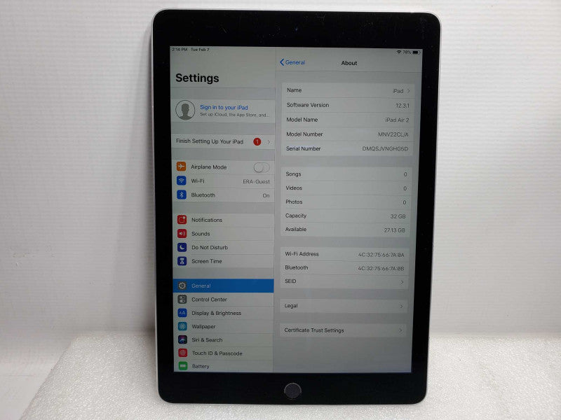 Apple iPad Air 2 - 9.7\\" - 32GB - Gray [A1566] (
