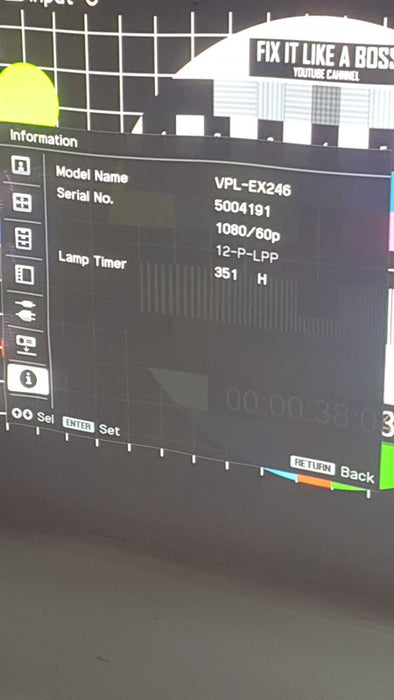 Sony VPL-EX246 3LCD Projector 351 Lamp Hours  #
