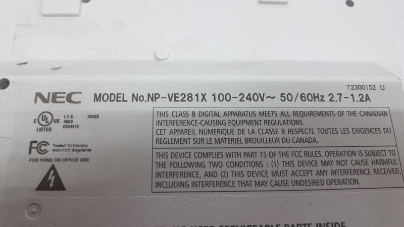 Sony NEC NP-VE281X Conference Room Desktop DLP Multimedia Projector HDMI #