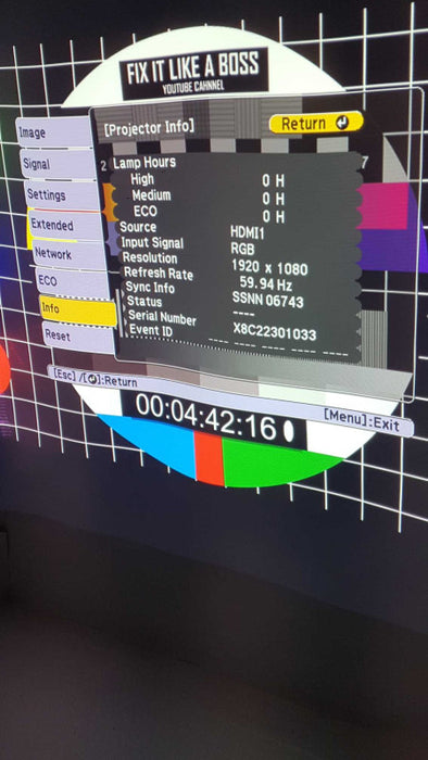 Epson LCD Projector HA03A 0 lamp hours 1920 x 1080 HDMI #