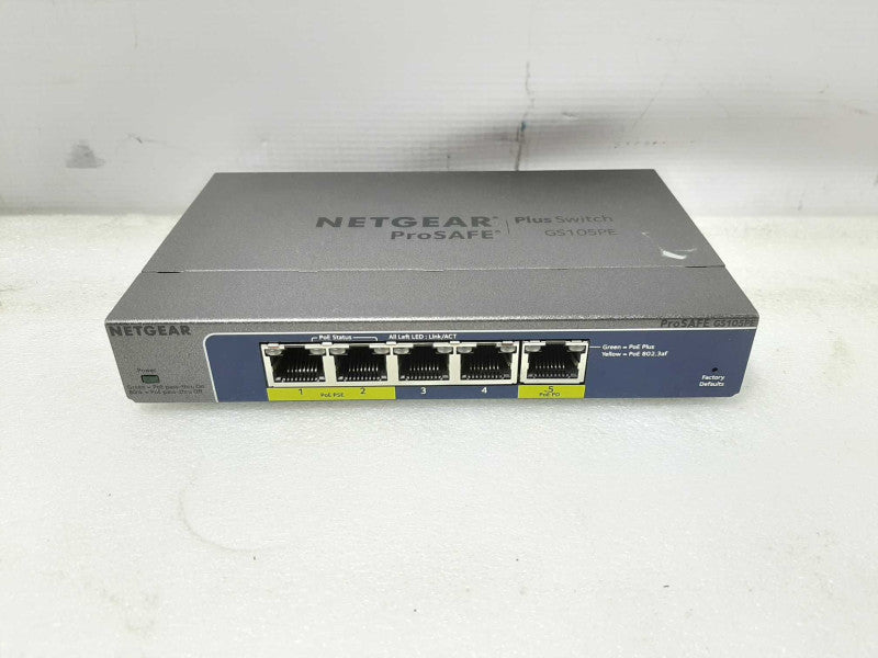 NetGear GS105PE Prosafe Plus 5-Port PoE Ethernet Switch $