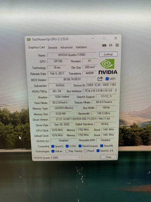 NVIDIA Quadro P2000 5GB Graphics Card  -