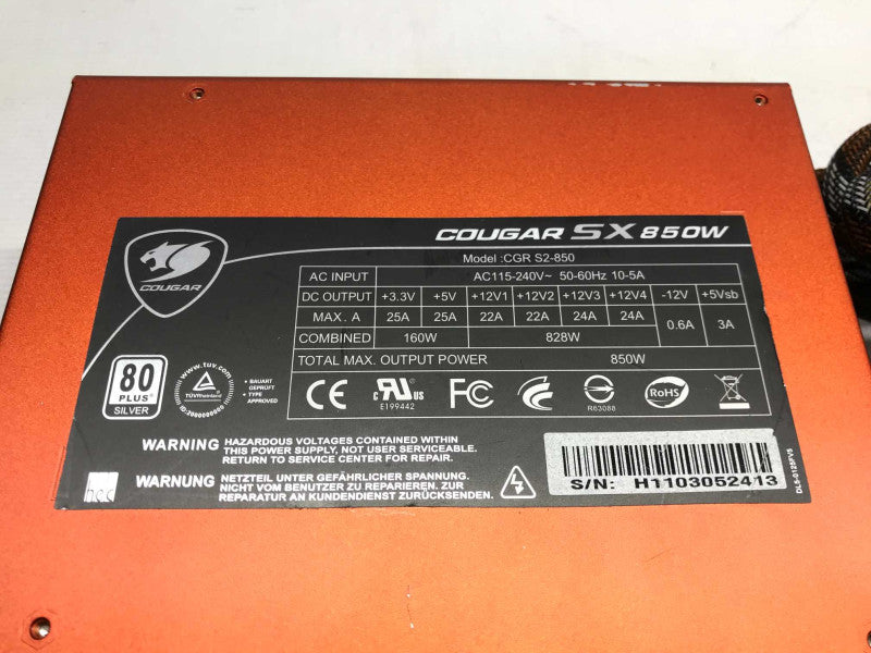 COUGAR SXSeries SX850 850W 80 PLUS silver Certified Semi-Modular PSU +