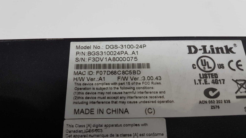 D-Link Managed Switch DGS-3100-24P Managed 24-Port PoE Gigabit Switch  #