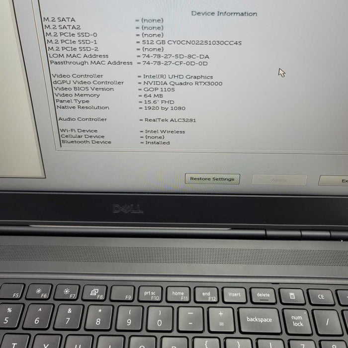 Dell Precision 7550 Xeon FHD W-10885M Quadro RTX 3000 64GB 512GB SSD =