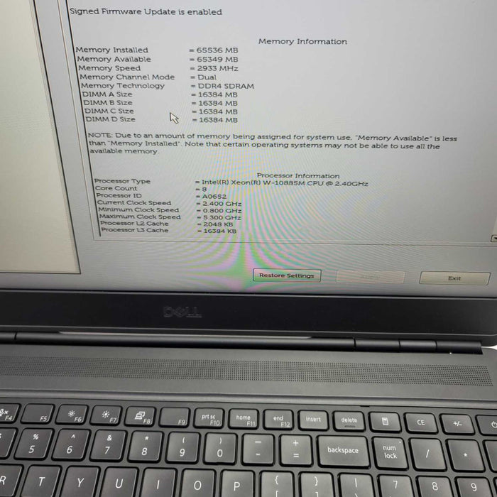 Dell Precision 7550 Xeon FHD W-10885M Quadro RTX 3000 64GB 512GB SSD =