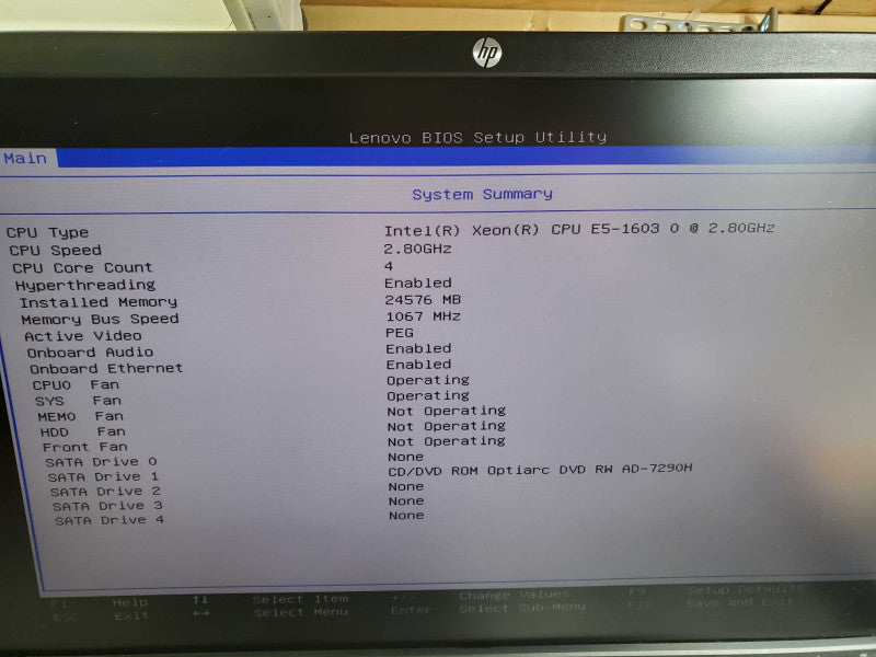Lenovo Thinkstation S30 Xeon E5-1603 2.80ghz 24gb ddr3 Quadro 400 Graphics  +