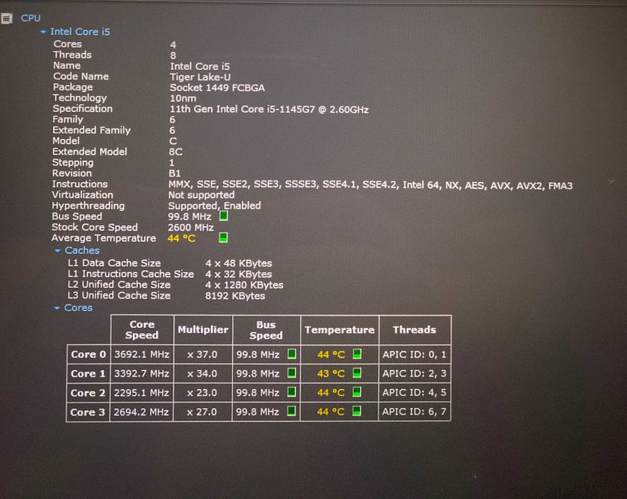 Lenovo ThinkPad X13 Yoga TOUCH Core i5-1145G7 vPRO 8GB RAM 256GB SSD READ  Lap200