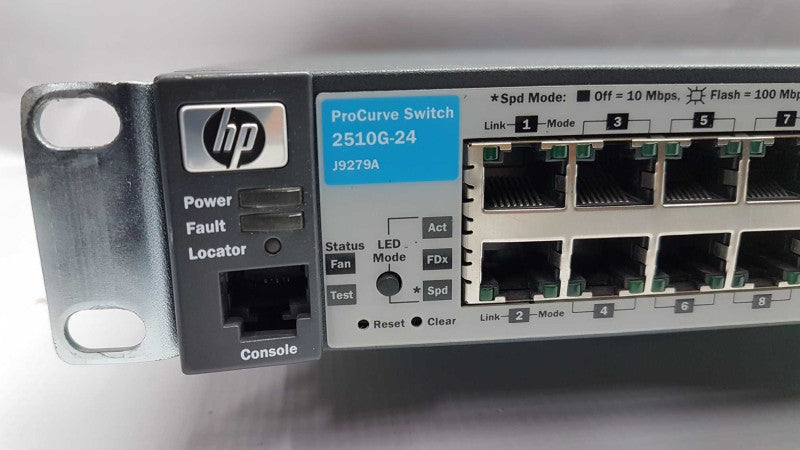 HP Procurve switch 2510G-24 J9279A 24x port gigabit switch - fact reset #