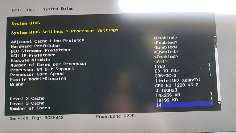Dell Poweredge R220 Xeon E3-1220 V3 @ 3.10ghz / 8gb ram / read #