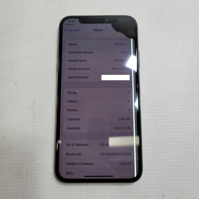 iPhone Xs 256GB MTAL2LL/A Unlocked - READ =