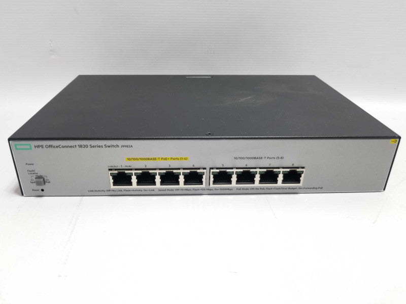 HPE J9982A 1820-8G-PoE Switch Gigabit Ethernet 8-ports, NO AC Adapter. ~