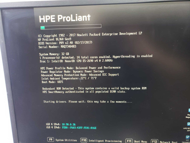HP ProLiant DL360 Gen9 Xeon E5-2690 V4 @ 2.60GHz 32GB DDR4 2x PSU *READ* )