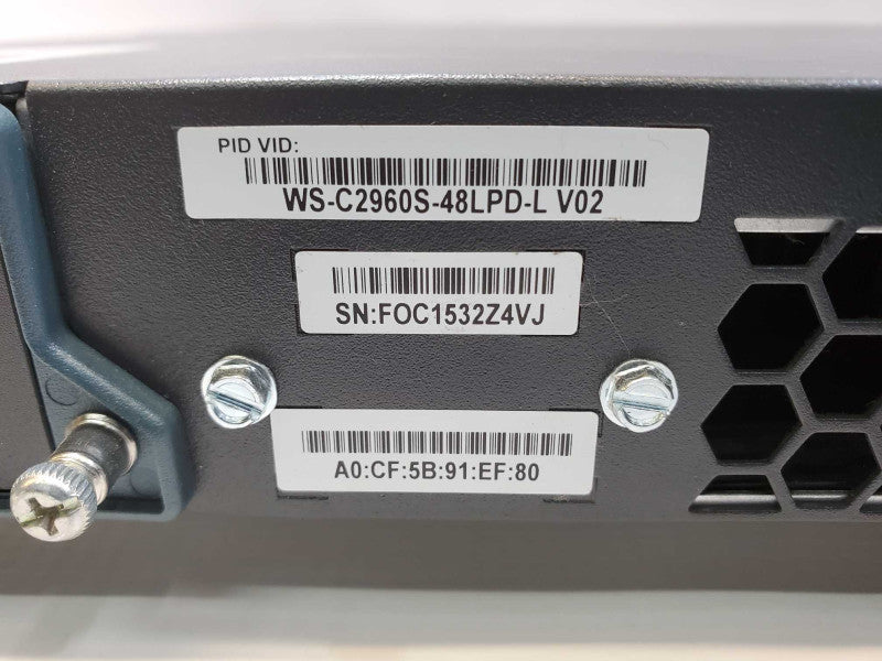 Cisco WS-C2960S-48LPD-L Catalyst 2960S 48 GigE PoE 370W, 2 x 10G SFP+ LAN Base (