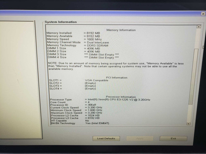 Dell Precision T1650 Workstation Xeon E3-1225 V2 @3.2GHz 8 GB RAM )