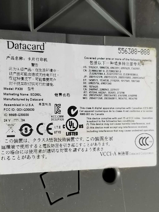 Datacard SD260L PX30 506308-088 Single Sided ID Card Printer, Read AS-IS _